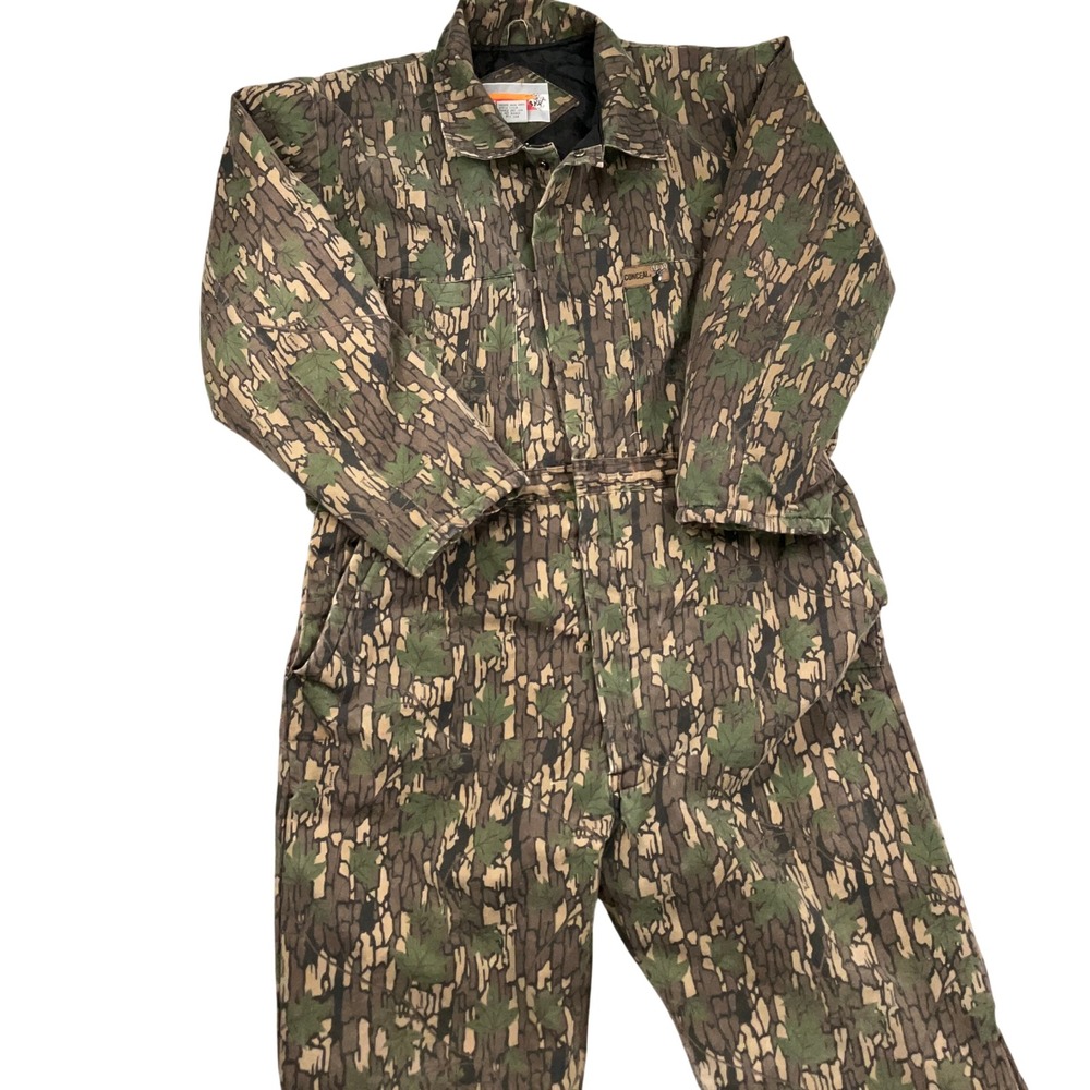 Winchester Coveralls Mens XLarge Rebark Camo Jumpsuit Hunt Work Winter VTG‎